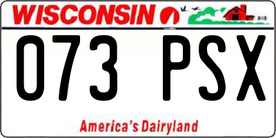 WI license plate 073PSX