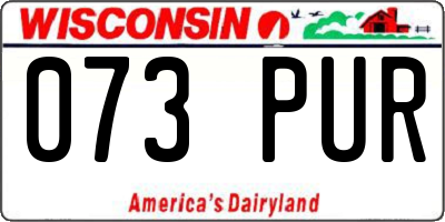 WI license plate 073PUR