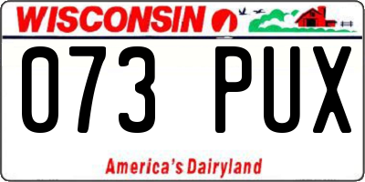 WI license plate 073PUX