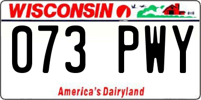 WI license plate 073PWY