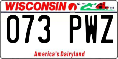 WI license plate 073PWZ