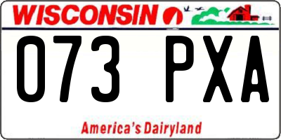 WI license plate 073PXA