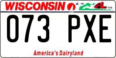 WI license plate 073PXE