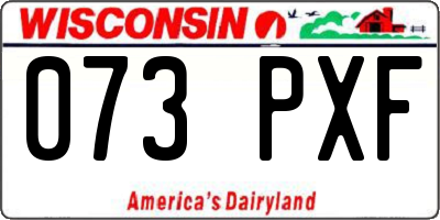 WI license plate 073PXF
