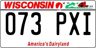 WI license plate 073PXI