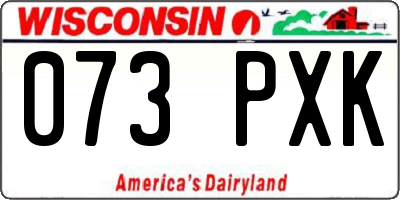 WI license plate 073PXK
