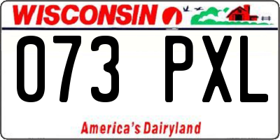 WI license plate 073PXL