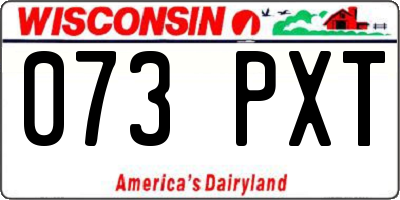 WI license plate 073PXT
