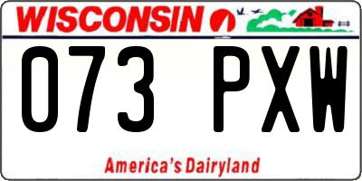 WI license plate 073PXW