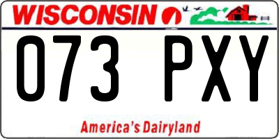 WI license plate 073PXY