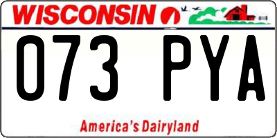 WI license plate 073PYA