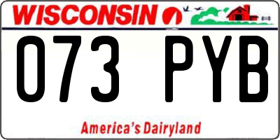 WI license plate 073PYB