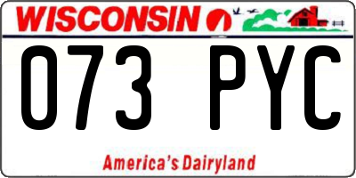 WI license plate 073PYC