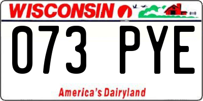 WI license plate 073PYE