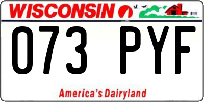 WI license plate 073PYF