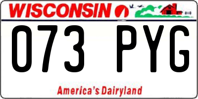 WI license plate 073PYG