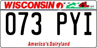 WI license plate 073PYI