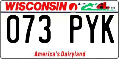 WI license plate 073PYK