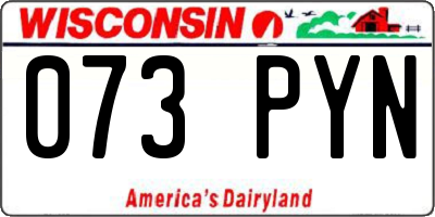 WI license plate 073PYN