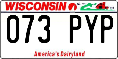 WI license plate 073PYP