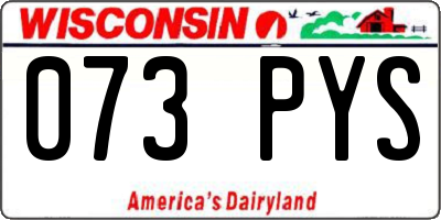WI license plate 073PYS