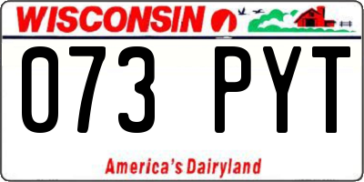 WI license plate 073PYT
