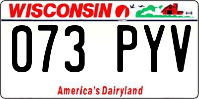 WI license plate 073PYV