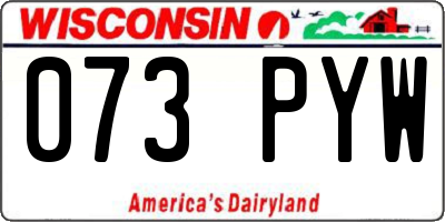 WI license plate 073PYW