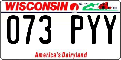 WI license plate 073PYY