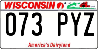 WI license plate 073PYZ