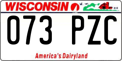 WI license plate 073PZC