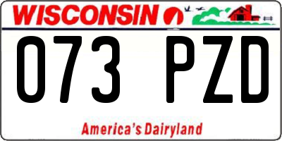 WI license plate 073PZD
