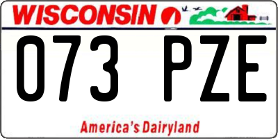 WI license plate 073PZE