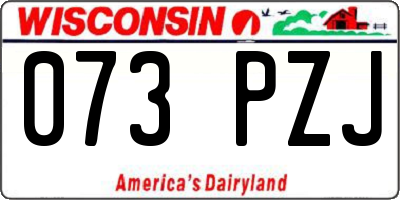 WI license plate 073PZJ