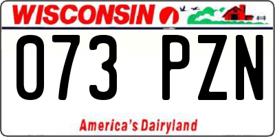 WI license plate 073PZN