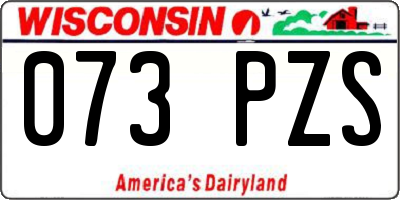 WI license plate 073PZS
