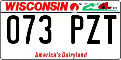 WI license plate 073PZT