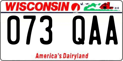 WI license plate 073QAA