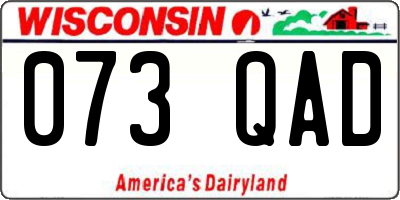 WI license plate 073QAD
