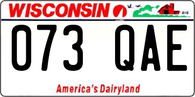 WI license plate 073QAE