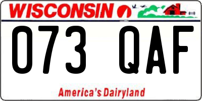 WI license plate 073QAF