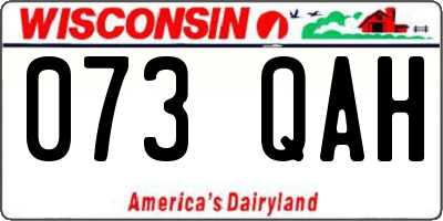 WI license plate 073QAH