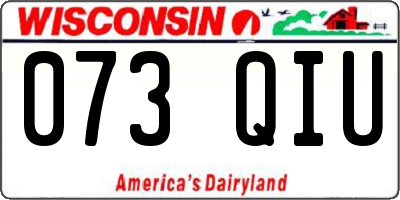 WI license plate 073QIU