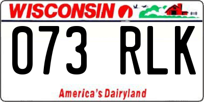 WI license plate 073RLK