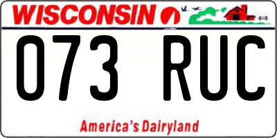 WI license plate 073RUC