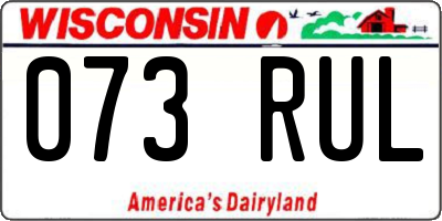 WI license plate 073RUL