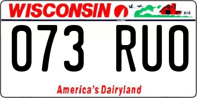 WI license plate 073RUO