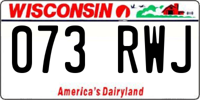 WI license plate 073RWJ