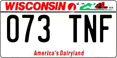 WI license plate 073TNF