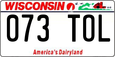 WI license plate 073TOL